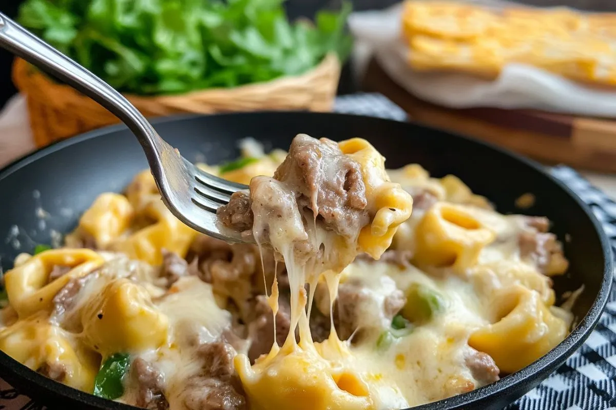 Philly Cheesesteak Tortellini A Creamy Cheesy Lunch in 30 Min!